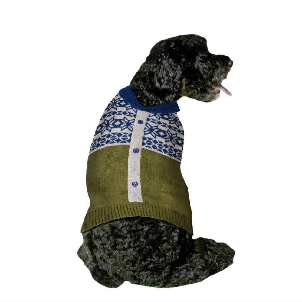 Dog Sweater Cardigan 20-50lbs Size Medium 17" Back Length Beagle